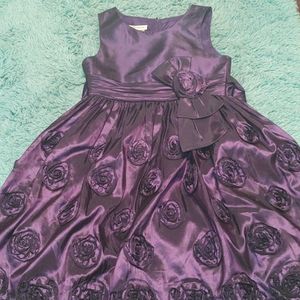 Bonnie Jean purple rosette dress